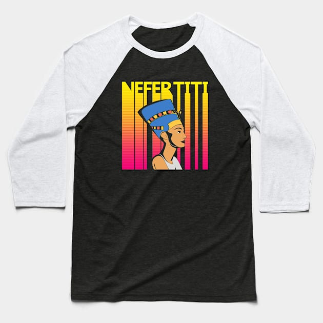 Vintage Retro Queen Nefertiti Baseball T-Shirt by GWENT